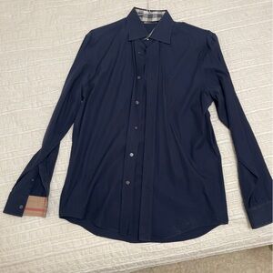 Men’s Blue Burberry Brit Dress Shirt Size Large